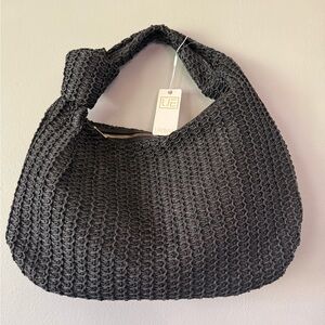 Urban Expressions Black Woven Hobo Bag